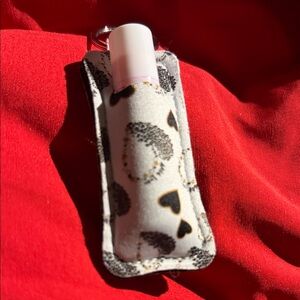 Leopard Print Lip Balm Holder with White Lip Balm